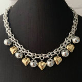 heart charm cuban chain necklace