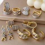 Pave two tone star earrings
