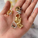 Pave two tone star earrings