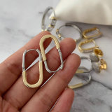 Pave two tone pin earrings
