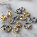 Pave two tone star earrings