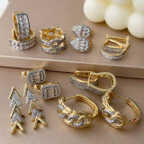 Pave two tone star earrings