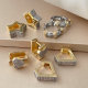 Pave two tone color star earrings