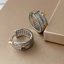 Pave butterfly hoop