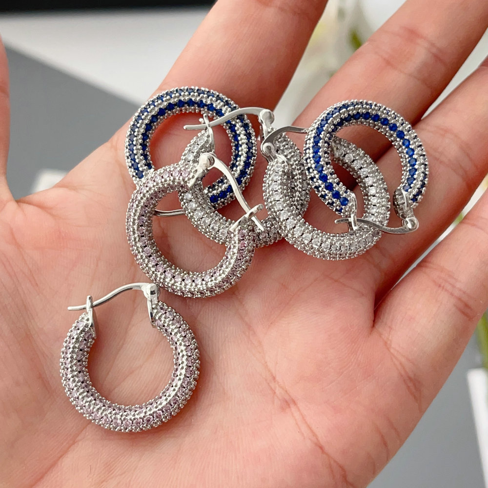 Pave zircon simple hoop