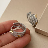 Pave butterfly hoop