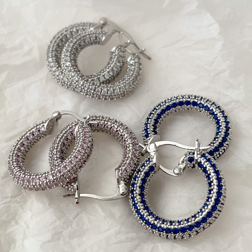 Pave zircon simple hoop