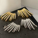 Pave fan earrings