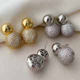 Pave ball earrings
