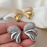 Pave fan earrings