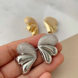 Pave fan earrings