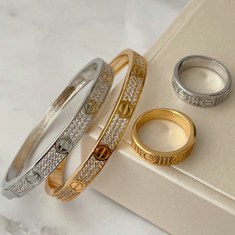 Pave set nail bracelet