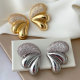 Pave fan earrings