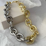 Chunky chain circle metal necklace
