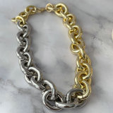 Chunky chain circle metal necklace