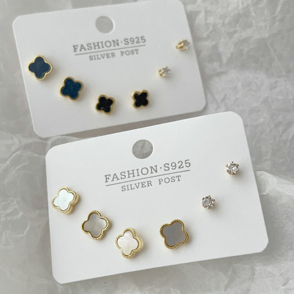 Set clover earrings