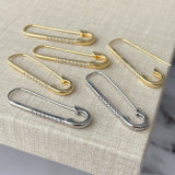 Pave zircon pin earrings