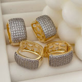 Pave zircon square bio color earrings