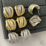 Pave zircon twist earrings