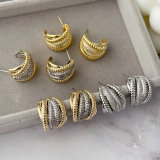 Pave zircon twist earrings