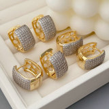 Pave zircon square bio color earrings