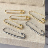 Pave zircon pin earrings