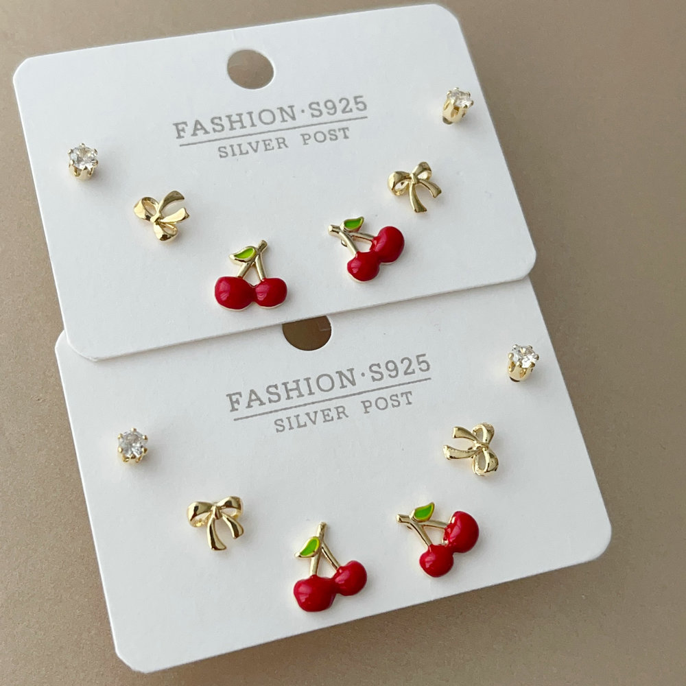 Set cherry earrings