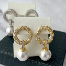 Pave pearl drop earrings