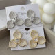 Pave zircon flower earrings