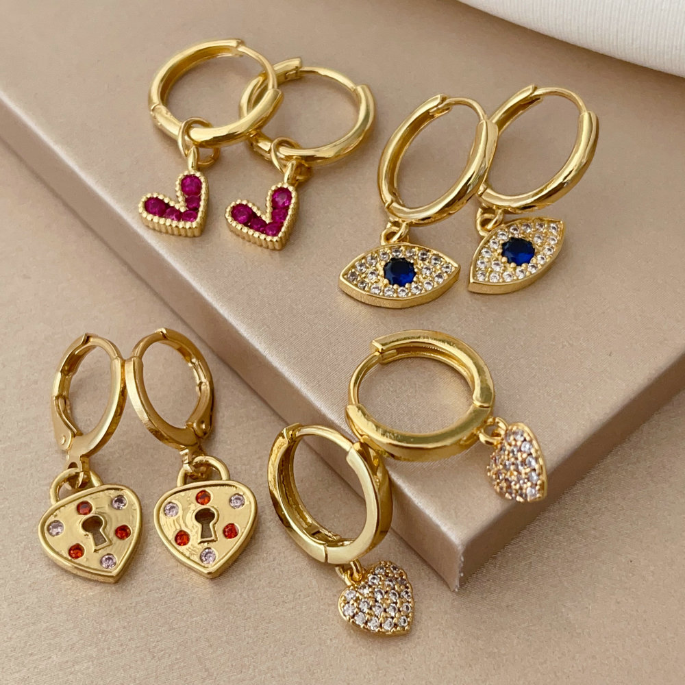 Small charm drop earrings