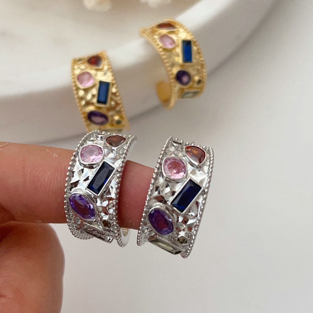 Pave colorful hoop