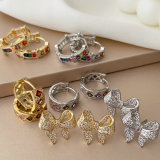 pave zircon bow earrings