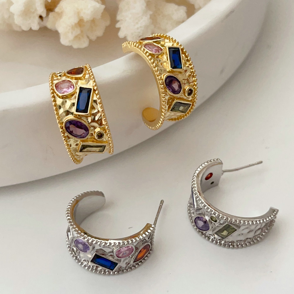 Pave colorful hoop