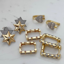 Pave two tone star earrings