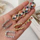 Pave zircon colorful earrings