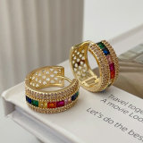 Pave zircon colorful hoop