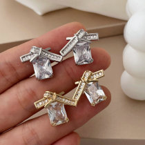 Pave bow earrings