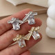 Pave bow earrings