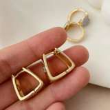 Pave zircon heart earrings