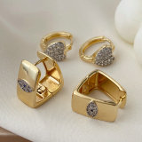 Pave zircon heart earrings