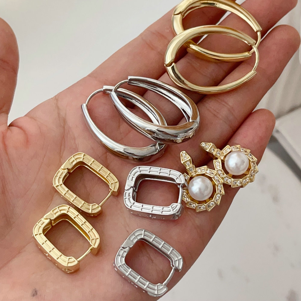 Pave fashion earrings