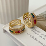 Pave zircon colorful hoop