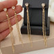 Heart chain tassel earrings