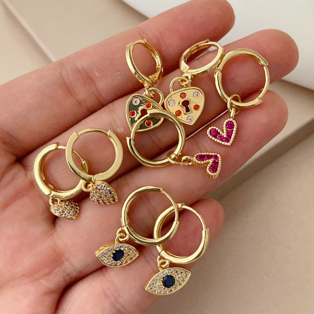 Small charm drop earrings