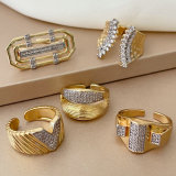 Pave zircon two tone wing ring