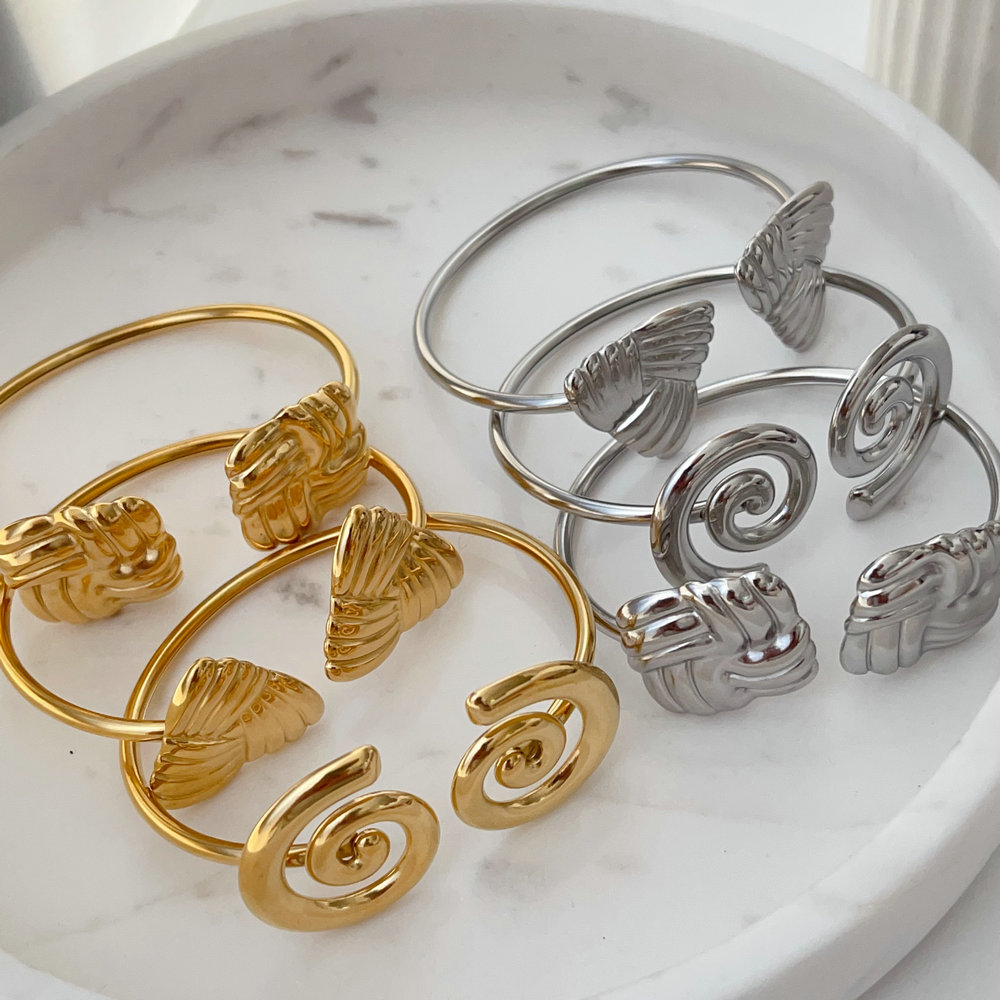 Stainless steel snail cuff