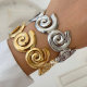 Stainless steel chunky snail cuff