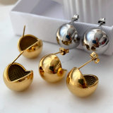Stainless steel ball earrings