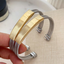 Stainless steel chunky bar bangle