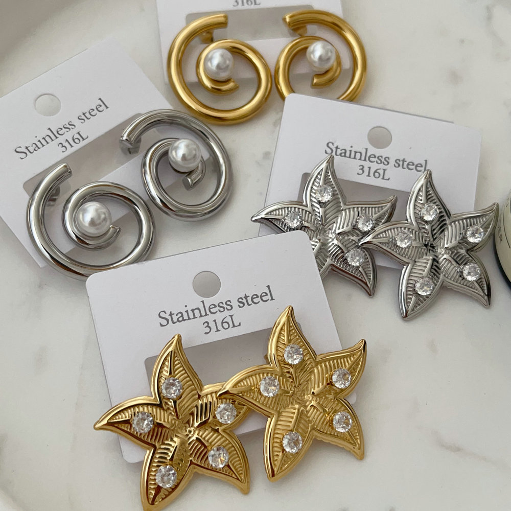 Stainless steel star earrings